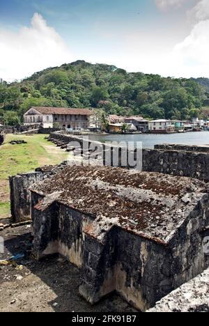 Fuerte de San Jerónimo, fort espagnol dans le parc national de Portobelo, Panama Banque D'Images