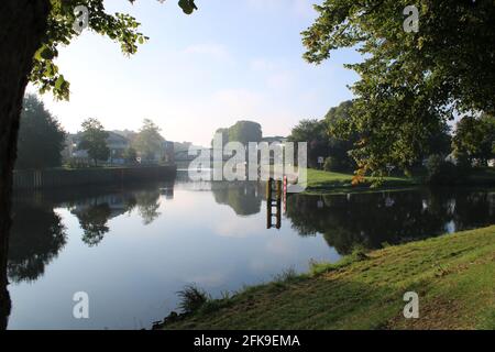 Meppen, Emsland, Allemagne EMS/Dortmund-EMS-Kanal Banque D'Images