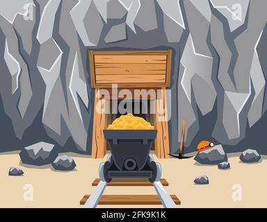 Entrée à la mine d'or Illustration de Vecteur