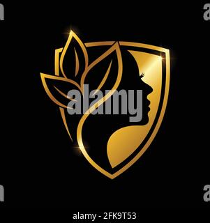 Illustration vectorielle de l'affiche vectorielle Golden Beauty Shield Illustration de Vecteur