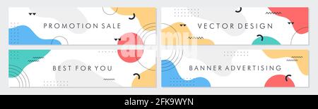 Collection de modèles de bannières pour la vente promotionnelle. Bannière modifiable pour les publicités sur les réseaux sociaux, les sites Web et Internet. Illustration de Vecteur
