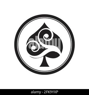 conception de modèle d'icône de vecteur de logo ace of spades Illustration de Vecteur