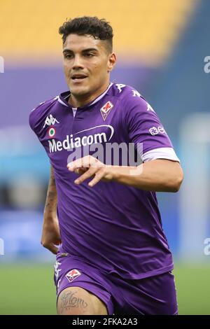 Parme, Italie, 28 avril 2021. Samuele Spallutto de l'ACF Fiorentina pendant le match Primavera Coppa Italia au Stadio Ennio Tardini, Parme. Le crédit photo devrait se lire: Jonathan Moscrop / Sportimage Banque D'Images