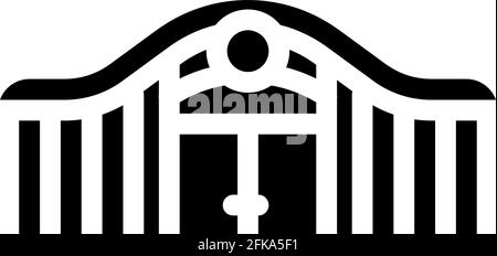 illustration vectorielle de l'icône de glyphe de la gare ferroviaire Illustration de Vecteur