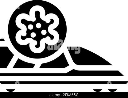 illustration du vecteur de l'icône du glyphe du train infecté Illustration de Vecteur