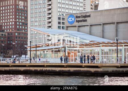 L'aquarium de la Nouvelle-Angleterre est un aquarium public situé à Boston, Massachusetts Banque D'Images