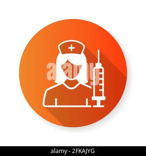 Icône infirmière. Illustration simple avec une longue ombre isolée pour la conception graphique et Web. Illustration de Vecteur