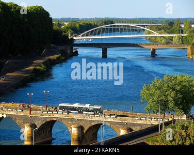 Ponts Pont de Verdun à Angers, France Banque D'Images