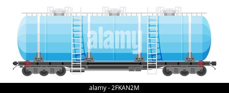 Wagon-citerne à essence pour pétrole. Wagon-citerne Illustration de Vecteur