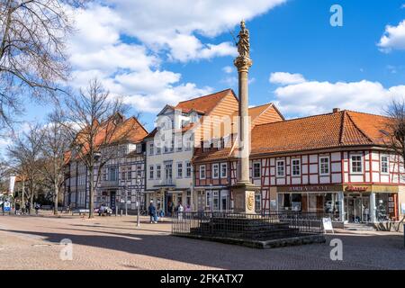 Mariensäule in Duderstadt, Niedersachsen, Deutschland | colonne de St. Mary's à Duderstadt , Basse-Saxe, Allemagne Banque D'Images