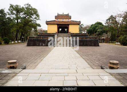 Hue, Vietnam - 12 mars 2016 : sur le terrain de la tombe de Minh Mang, une des tombes impériales de Hue Banque D'Images