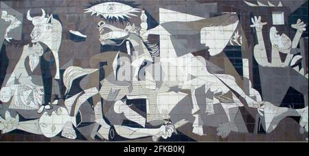 Pablo Picasso - Guernica - copie murale de la célèbre peinture. Banque D'Images