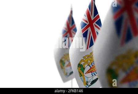 Petits drapeaux nationaux du territoire britannique de l'Antarctique sur un arrière-plan blanc Banque D'Images