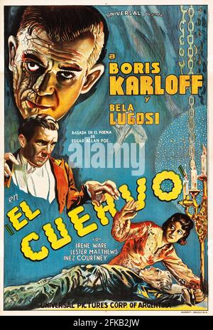 Le Raven est un film d'horreur humoristique américain de 1963 produit et réalisé par Roger Corman. Les stars du film Vincent Price, Peter Lorre et Boris Karloff. Banque D'Images