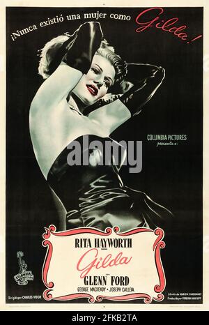 Poster de film: Gilda est un film américain noir de 1946 réalisé par Charles Bainbridge et avec Rita Hayworth dans son rôle de signature et Glenn Ford. Banque D'Images