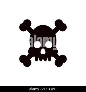 Crossbone, mort crâne, danger ou poison plat vecteur icône pour les applications et les sites Web. Illustration de Vecteur