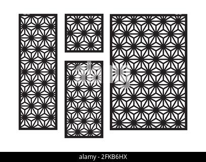 Motif CNC de fleurs modernes. Panneau décoratif, écran, mur. Panneau cnc vectoriel pour découpe au laser. Modèle pour cloison intérieure, séparateur de salle, intimité Illustration de Vecteur