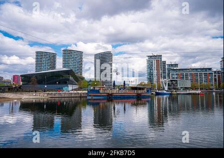Une promenade autour de Royal Albert Dock, est de Londres, Angleterre Banque D'Images