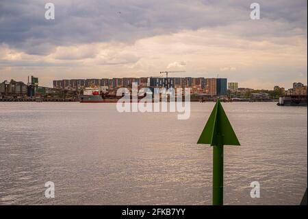 Une promenade autour de Royal Albert Dock, est de Londres, Angleterre Banque D'Images