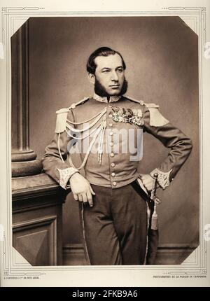 Ferdinand Alphonse Hamelin, lieutenant naval et officier d'artillerie de l'empereur. 1796-1864 Photographie de Léon Crémière, photographe à l'empereur. Fait partie d'un portfolio de 40 portraits documentant des figures éminentes du second Empire. Paris, Fondation Napoléon Banque D'Images