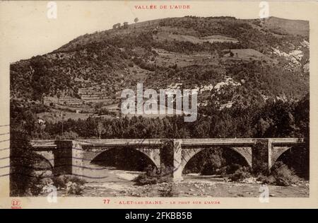 ALET-LES-BAINS. Département français : 11 - Aude Postcard fin du XIXe siècle - début du XXe siècle Banque D'Images