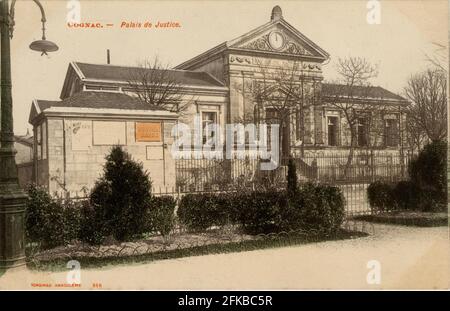 COGNAC. Département français : 16 - Charente. Région : Nouvelle-Aquitaine (anciennement Poitou-Charentes). Carte postale fin du XIXe siècle - début du XXe siècle Banque D'Images