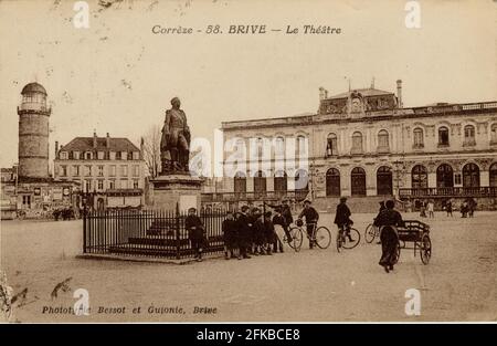 BRIVE-LA-GAILLARDE. Département français : 19- Corrèze. Région : Nouvelle-Aquitaine (anciennement Limousin). Carte postale fin du XIXe siècle - début du XXe siècle Banque D'Images