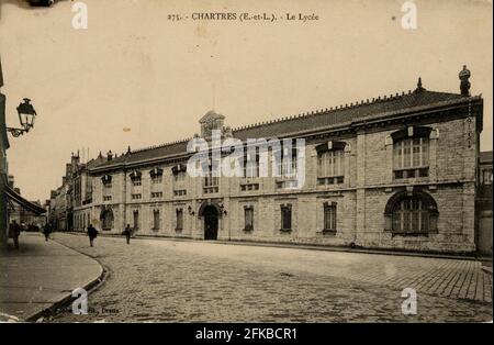 GRAPHIQUES. Pays: France. Département: 28 - Eure-et-Loir. Région: Centre-Val de Loire. Ancienne carte postale, fin du XIXe - début du XXe siècle. Banque D'Images