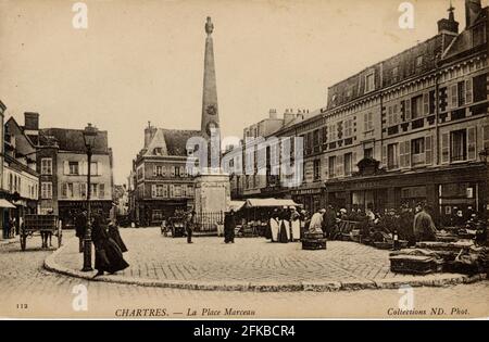 GRAPHIQUES. Pays: France. Département: 28 - Eure-et-Loir. Région: Centre-Val de Loire. Ancienne carte postale, fin du XIXe - début du XXe siècle. Banque D'Images