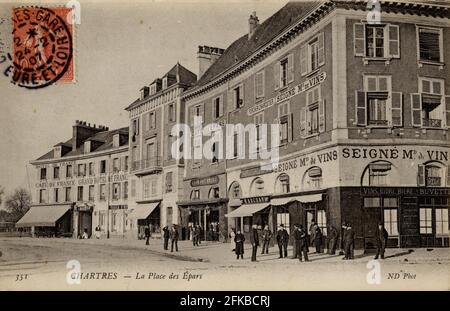 GRAPHIQUES. Pays: France. Département: 28 - Eure-et-Loir. Région: Centre-Val de Loire. Ancienne carte postale, fin du XIXe - début du XXe siècle. Banque D'Images