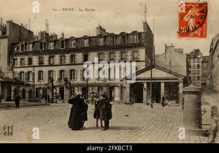 BREST. Département français : 29 - Finistère. Région: Bretagne. Carte postale fin du XIXe siècle - début du XXe siècle Banque D'Images