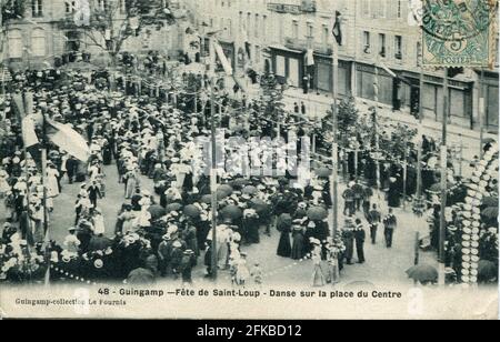Festival de Saint-Loup à Guingamp pays: France. Département: 22 - Côtes d'Armor. Région: Bretagne. Ancienne carte postale, fin du XIXe - début du XXe siècle. Banque D'Images
