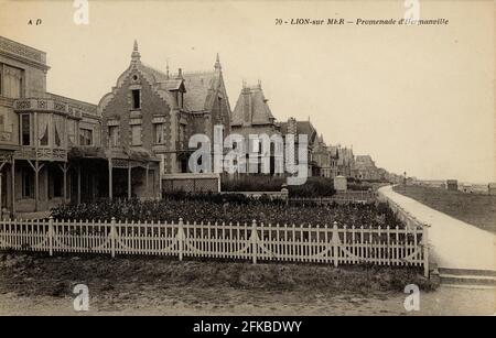 HERMANVILLE-SUR-mer 14-CALVADOS région: Normandie (anciennement Basse-Normandie) début du XXe siècle carte postale ancienne Banque D'Images