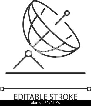 Icône de parabole linéaire satellite Illustration de Vecteur