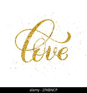 J'aime le lettrage écrit à la main. Citation inspirante dorée. Vecteur Illustration de Vecteur