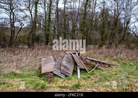 Vol-pourboires illégal dans la campagne du Cheshire au Royaume-Uni Banque D'Images