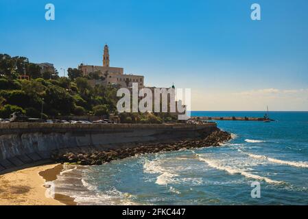 Paysage de Jaffa depuis la Promenade de tel Aviv en israël Banque D'Images