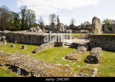 Le Prieuré de notre-Dame de Thetford, ruines du monastère médiéval de Cluniac, fondé au XIIe siècle. Banque D'Images