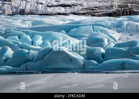 Glacier Skaftafell, Parc national du Vatnajökull en Islande. Banque D'Images