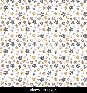 Arrière-plan sans couture avec motif de paw pour animaux. Empreinte d'illustration de papier peint pour chien ou chat. Illustration de Vecteur