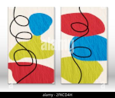 Ensemble de formes géométriques. Motif gribouillage moderne peinture abstraite. Motif aquarelle. Imprimé art moderne. Design contemporain avec motif en forme de doodle Illustration de Vecteur