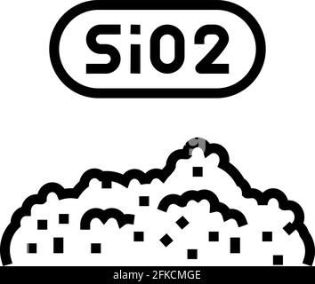 illustration vectorielle d'icône de la ligne de fabrication de semi-conducteurs sio2 Illustration de Vecteur