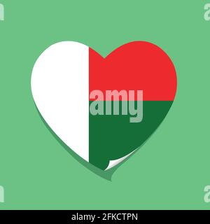 J'aime Madagascar drapeau coeur vecteur illustrationc Illustration de Vecteur