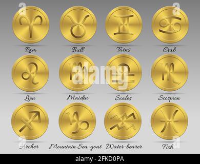 Ensemble de symboles astrologiques du zodiaque. Horoscope signes, modèle de conception moderne pour votre conception Illustration de Vecteur