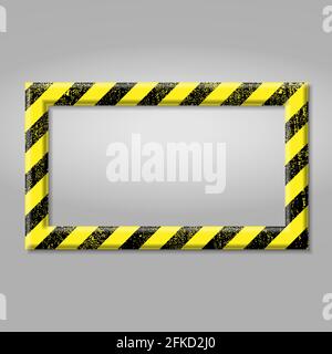 Cadre de couleur jaune et noire. Signe de mise en garde. Avertissement de danger pour modèle de texte pour votre conception Illustration de Vecteur