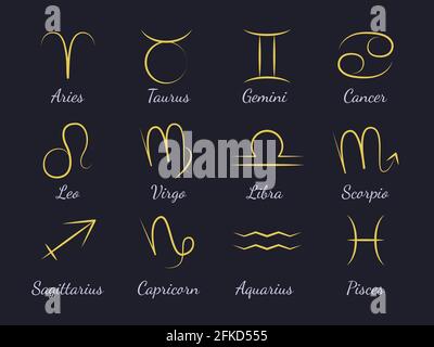 Ensemble d'icônes de zodiaque vectoriel Illustration de Vecteur