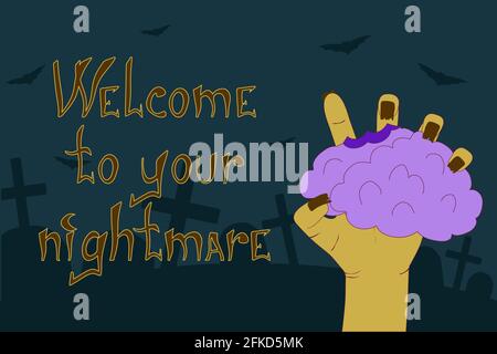 Bienvenue dans votre illustration d'halloween cauchemardesque Illustration de Vecteur