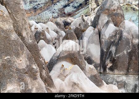 Belle photo panoramique de Cappadoce, Goereme, Turquie par une journée nuageux Banque D'Images