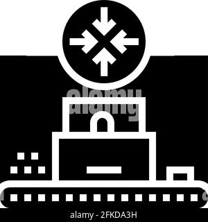 illustration du vecteur d'icône de glyphe de production pharmaceutique de compression Illustration de Vecteur