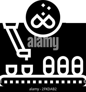 illustration du vecteur d'icône de glyphe de production pharmaceutique de remplissage Illustration de Vecteur